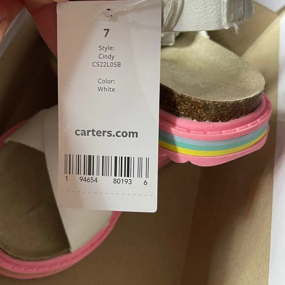 Carters Cindy Toddler Girls Rainbow Platform Sandals White Multi CS22L05B Size 7